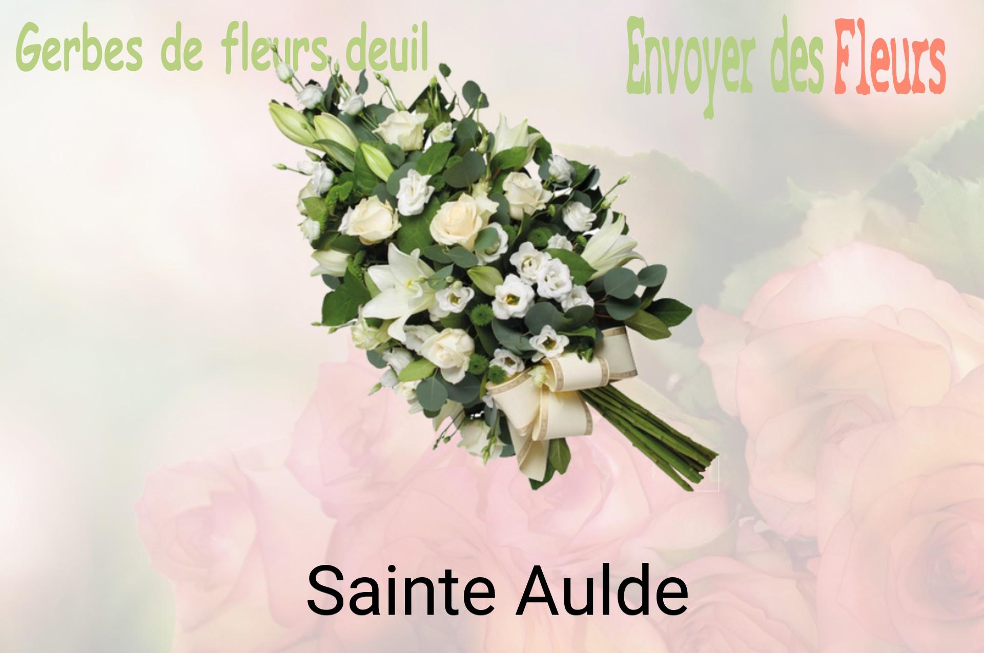Gerbe de fleurs de deuil livrée à Sainte-Aulde